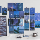 Leuchtende Nachthimmel-Wandcollage-Postkarten